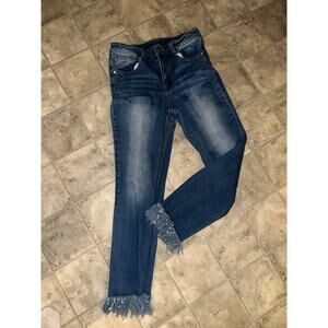 Black Label by C’est Toi Frayed Hem Ankle Skinny Jeans, size 3